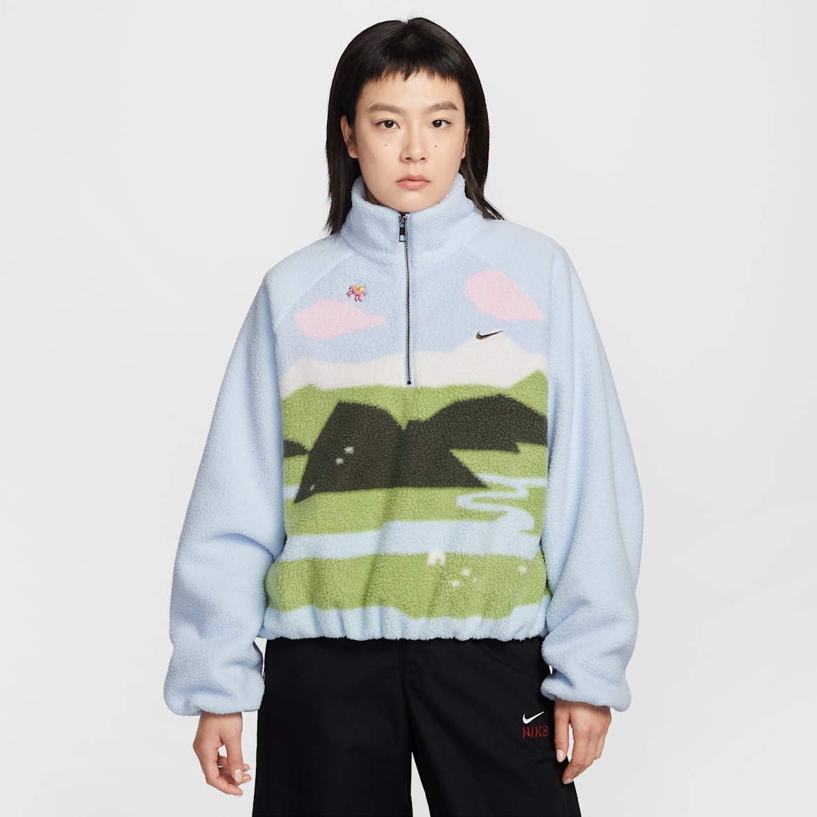 Nike Sportswear 马年限定脱缰系列 新年款女子仿羊羔绒图案上衣