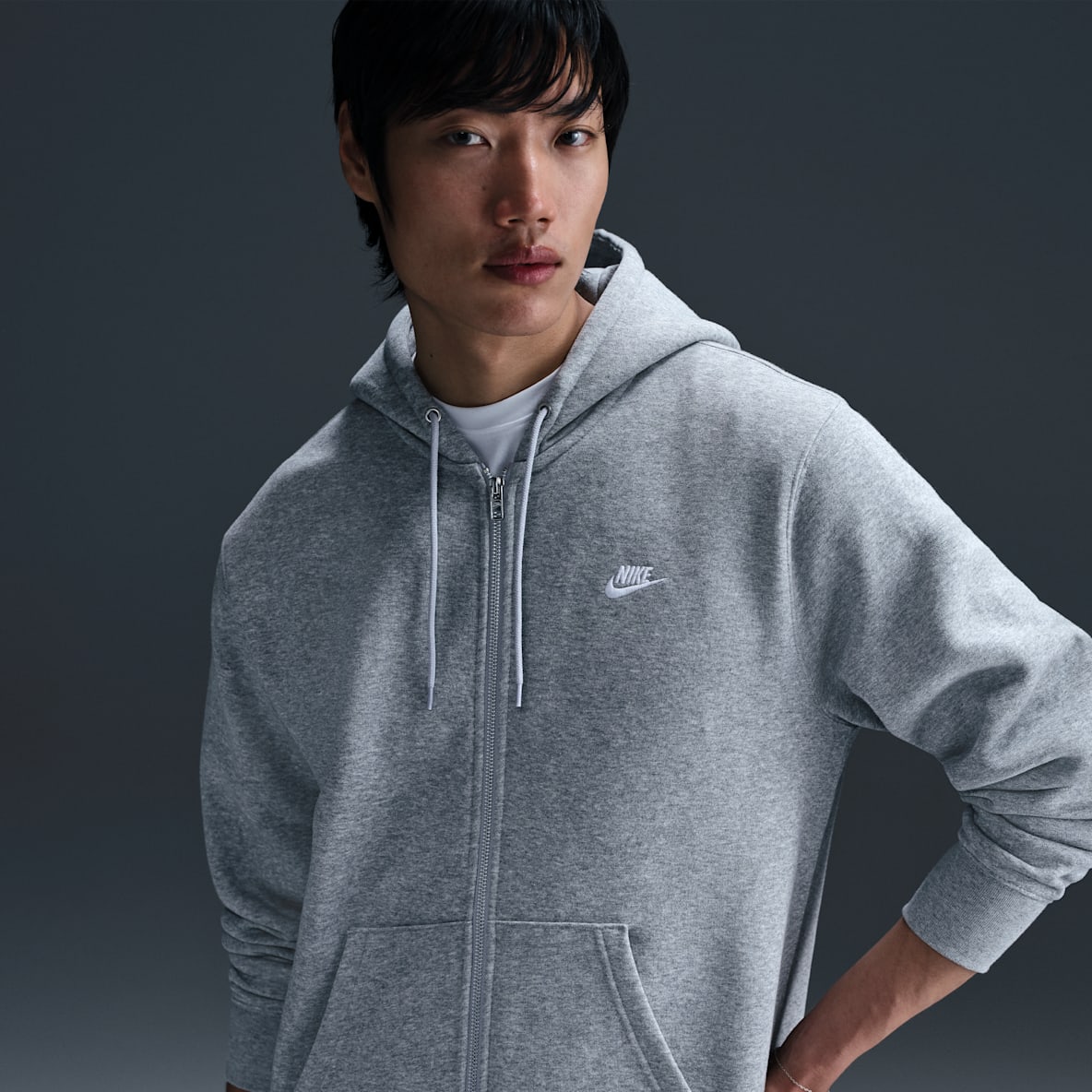 Nike Club 男子全长拉链开襟加绒连帽衫