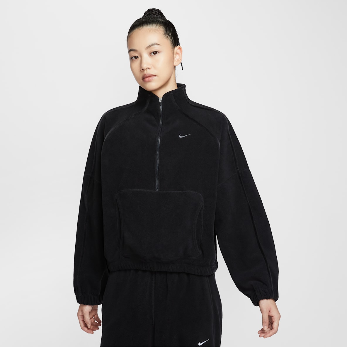 Nike One Nike One Therma-FIT 女子摇粒绒半长拉链开襟上衣