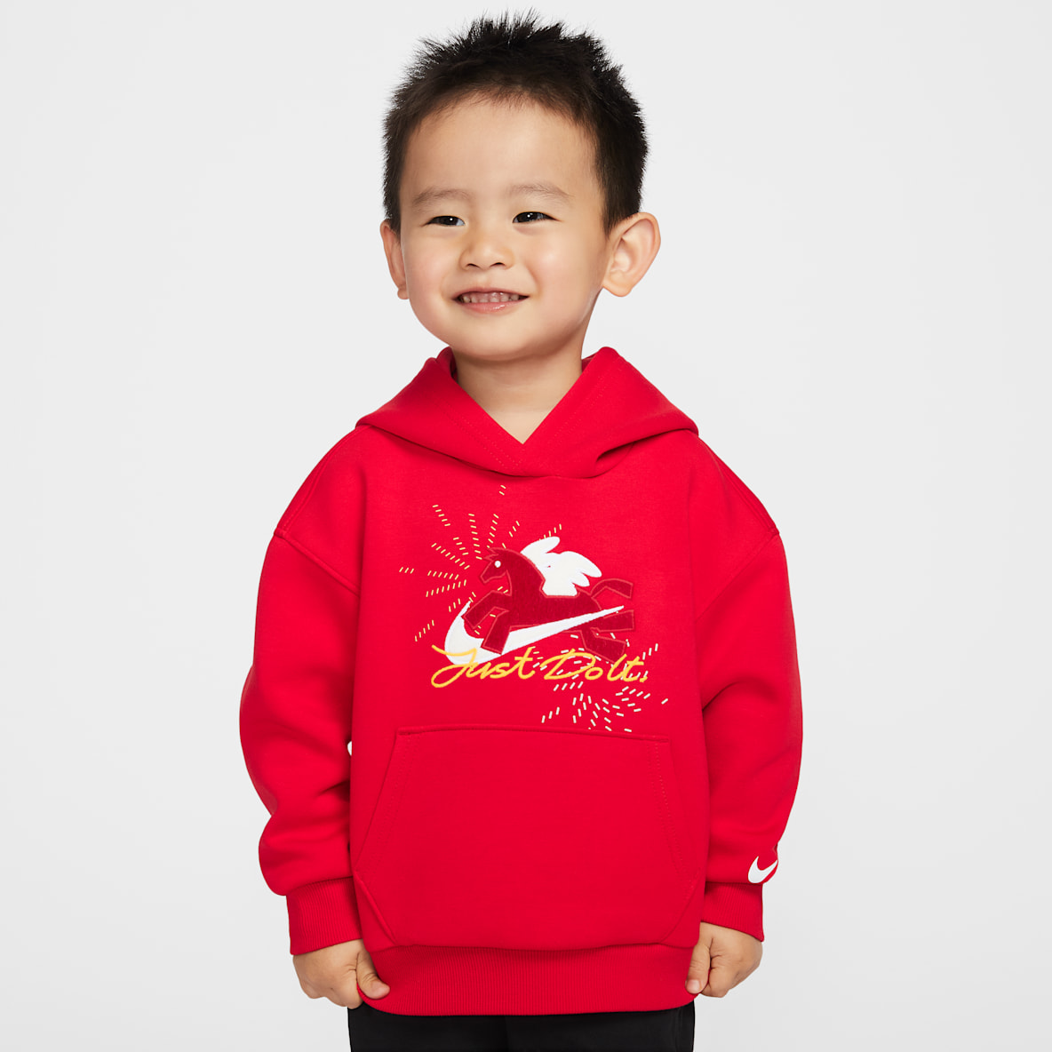 Nike 马年限定脱缰系列 Nike 马年限定脱缰系列 新年款婴童 Wings 贴片套头连帽衫