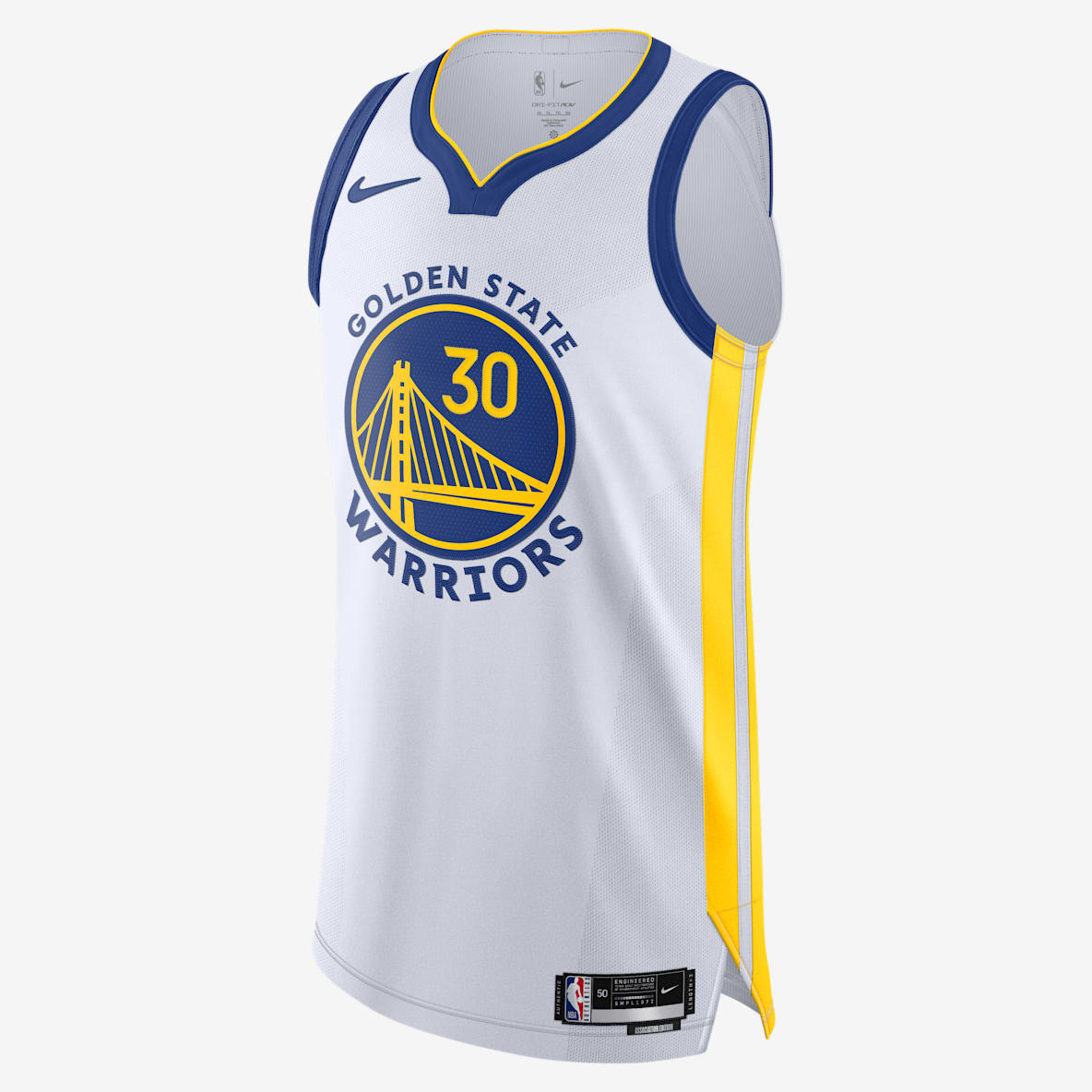 金州勇士队斯蒂芬·库里 (Stephen Curry) Association Edition Nike NBA Authentic Jersey 男子速干球衣