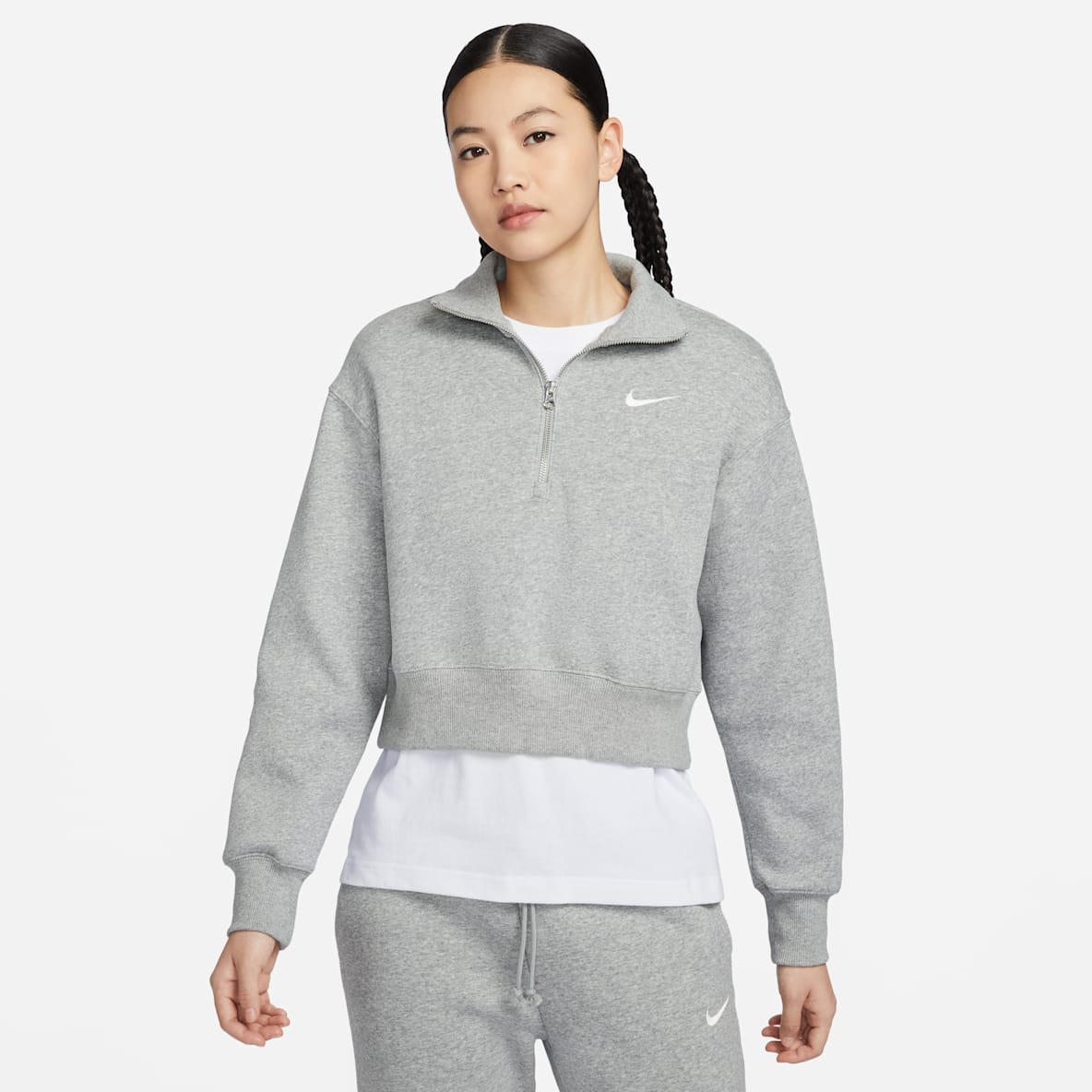 Nike Sportswear Phoenix Fleece Nike Sportswear Phoenix Fleece 女子 Oversize 风半长拉链开襟短款加绒运动衫