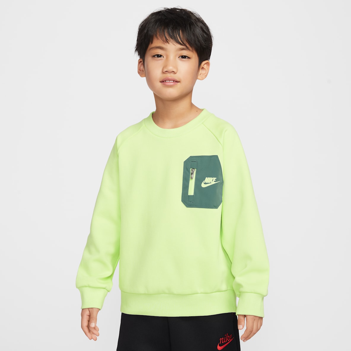 Nike Sportswear 幼童针织斜纹提花圆领上衣