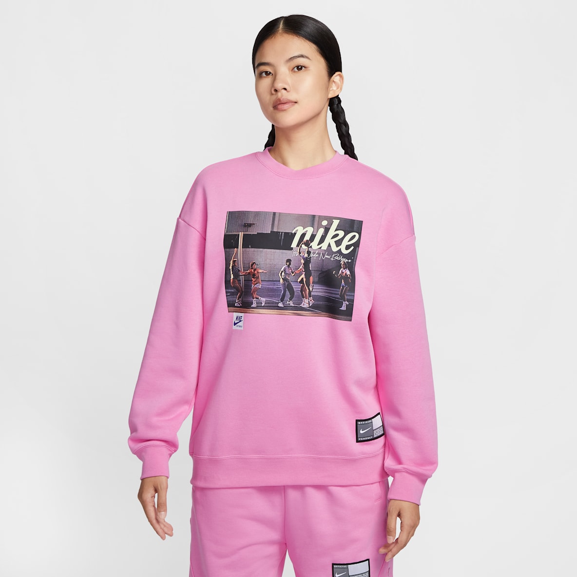 Nike Club Fleece 女子宽松薄绒圆领上衣