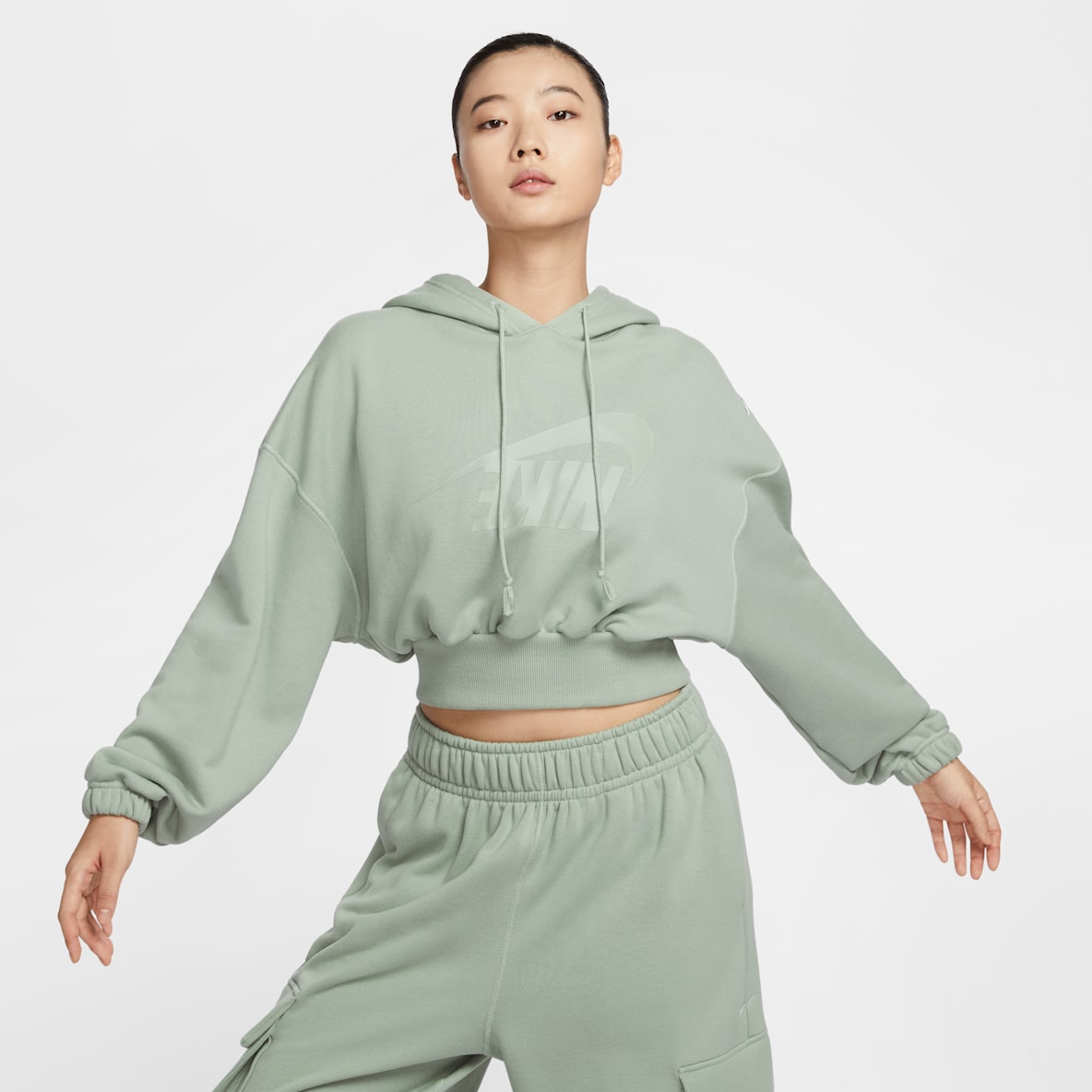 Nike Sportswear Nike Sportswear 女子 Oversize 风短款法式毛圈套头连帽衫