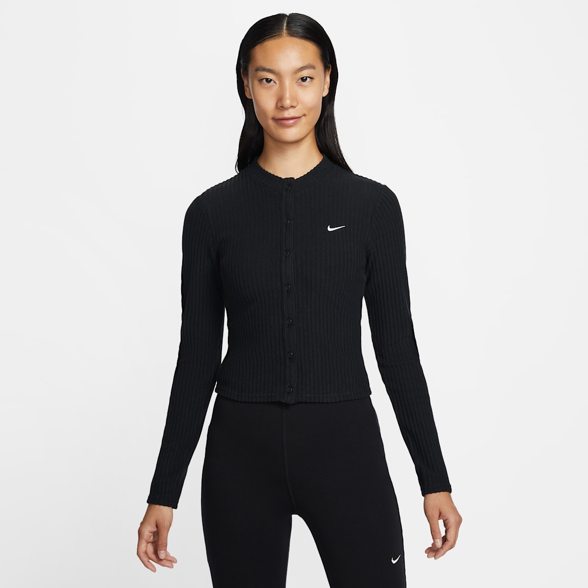 Nike Sportswear Chill Knit 女子修身宽罗纹薄绒开衫