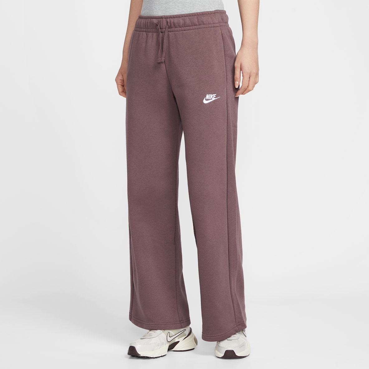 Nike Sportswear Club Fleece 女子中腰阔腿薄绒运动裤