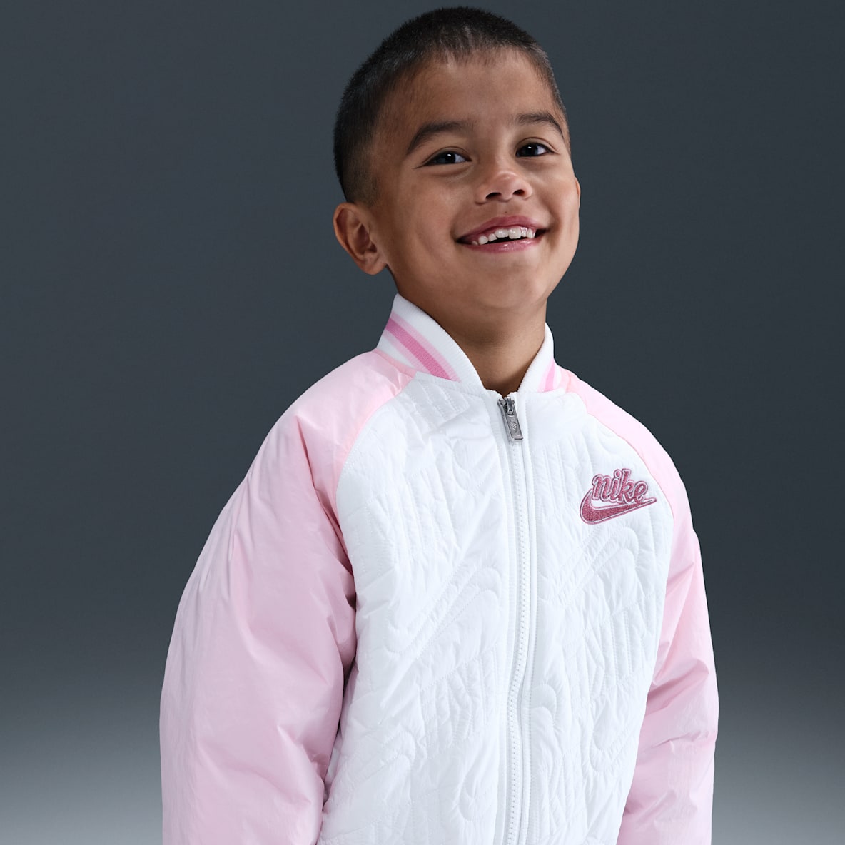 Nike 幼童校园风绗缝夹克