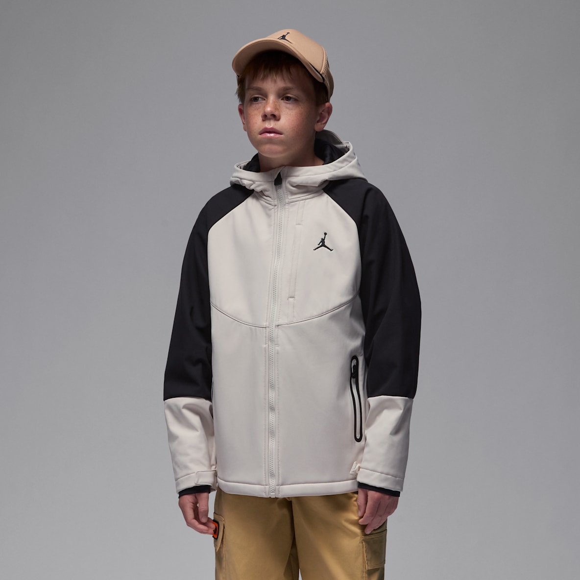 Jordan 大童三防户外加绒拼接里料夹克