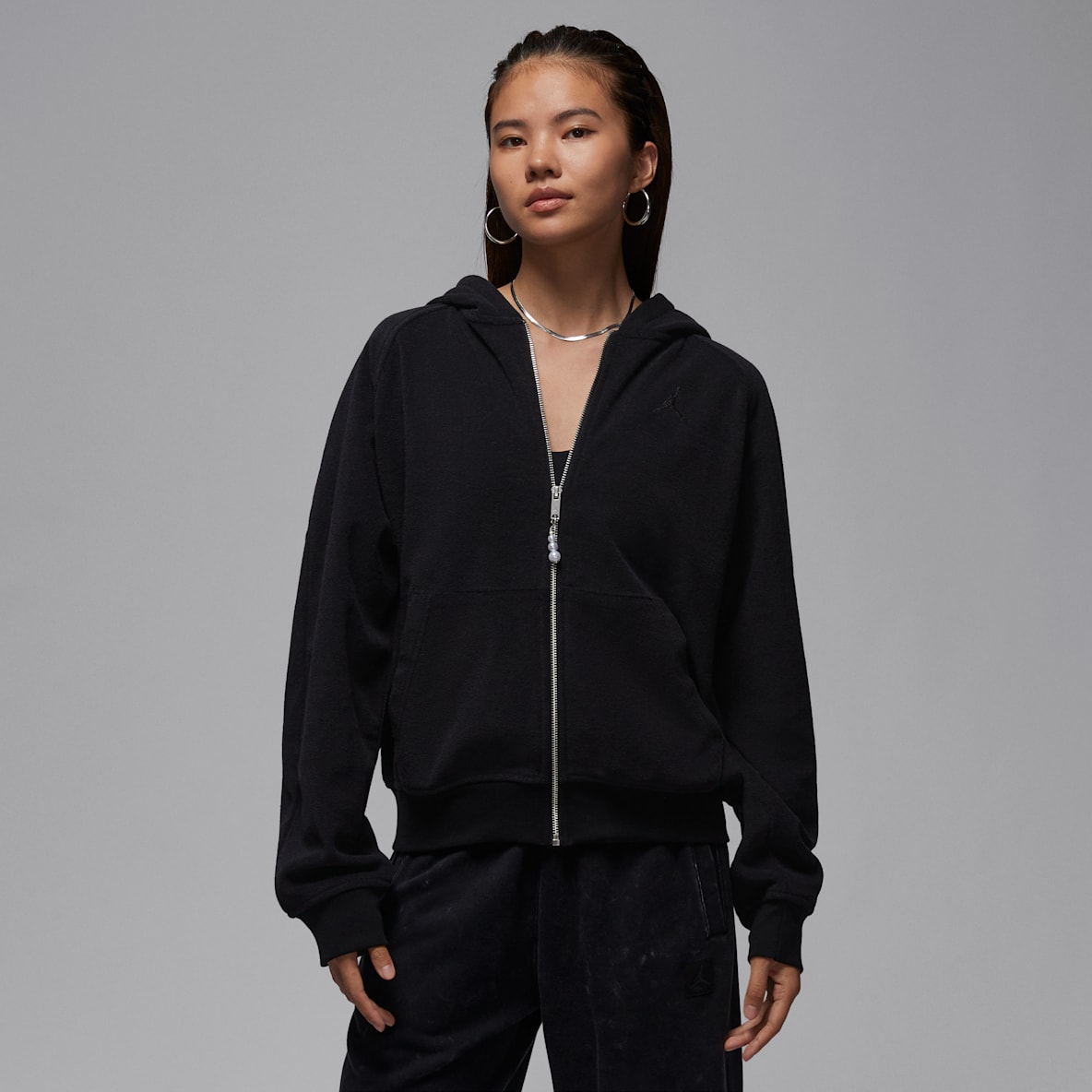 Jordan Flight 女子加绒全长拉链开襟连帽衫