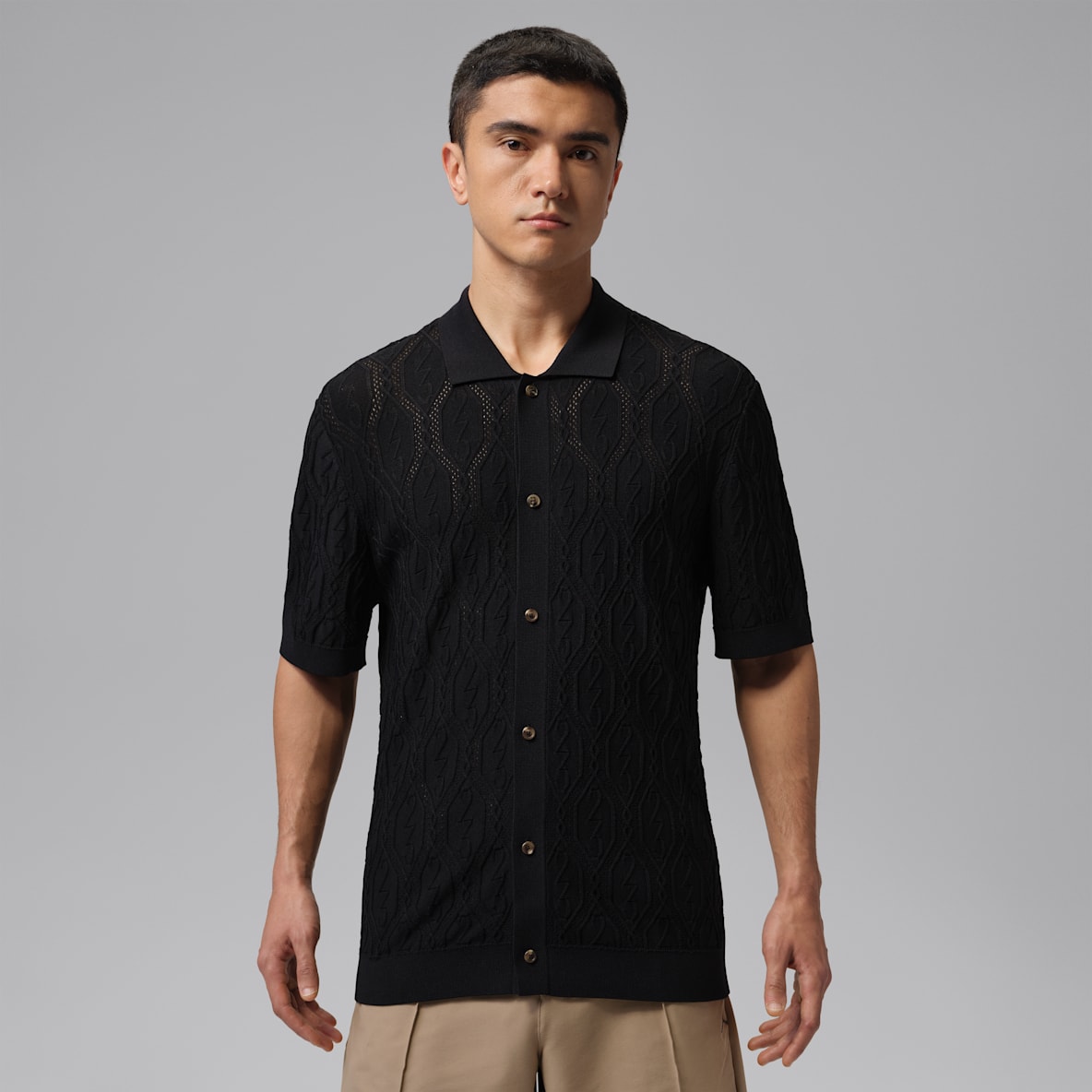 Jordan Sport 男子高尔夫纽扣开襟短袖针织开衫