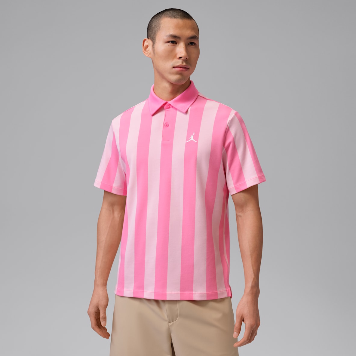 Jordan Sport Dri-FIT 男子速干条纹高尔夫翻领T恤