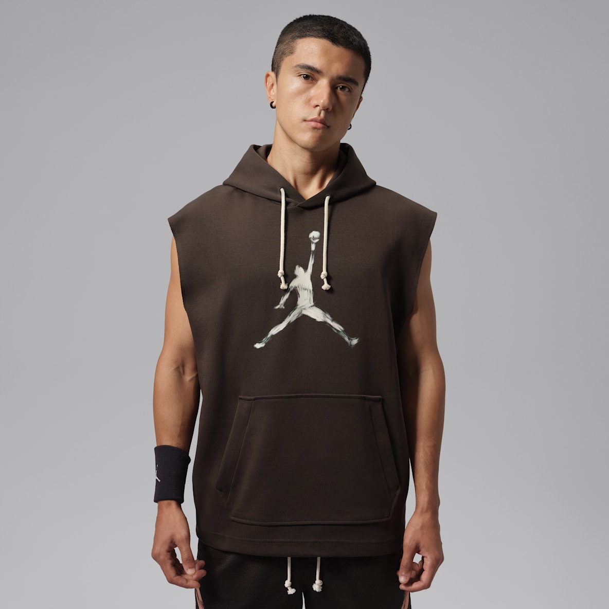 Jordan Sport Hoop Fleece 下站东单男子速干无袖套头连帽衫