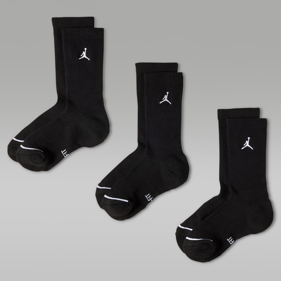 Jordan Dri-FIT Elevated Everyday 大童速干中筒运动袜(3 双)