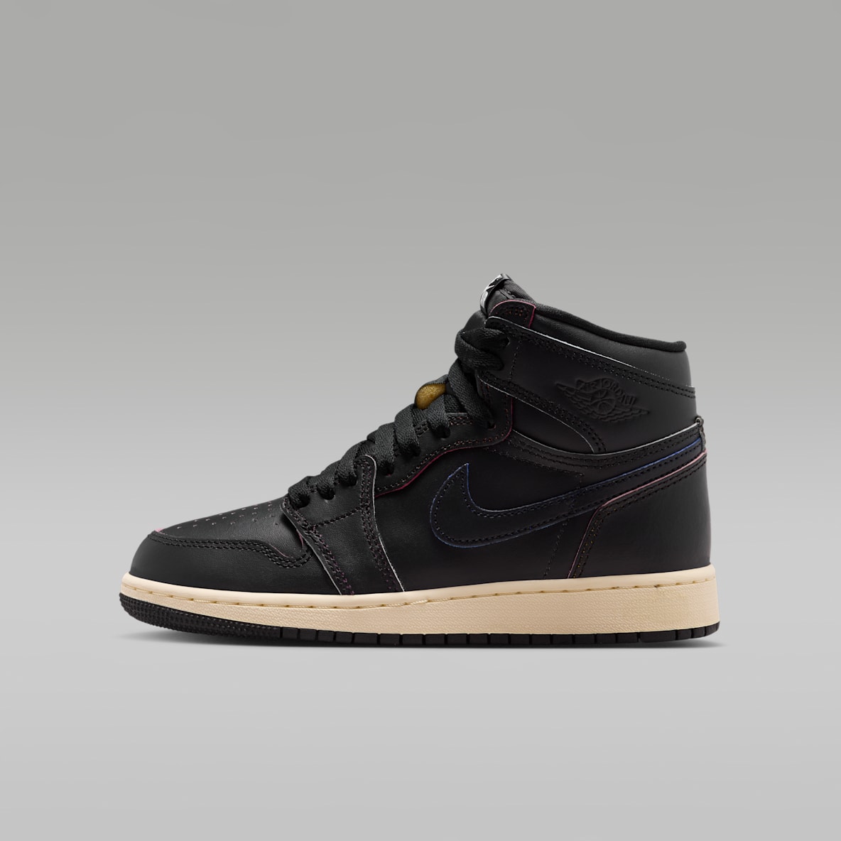 Air Jordan 1 High OG "Black and Muslin" 大童运动鞋