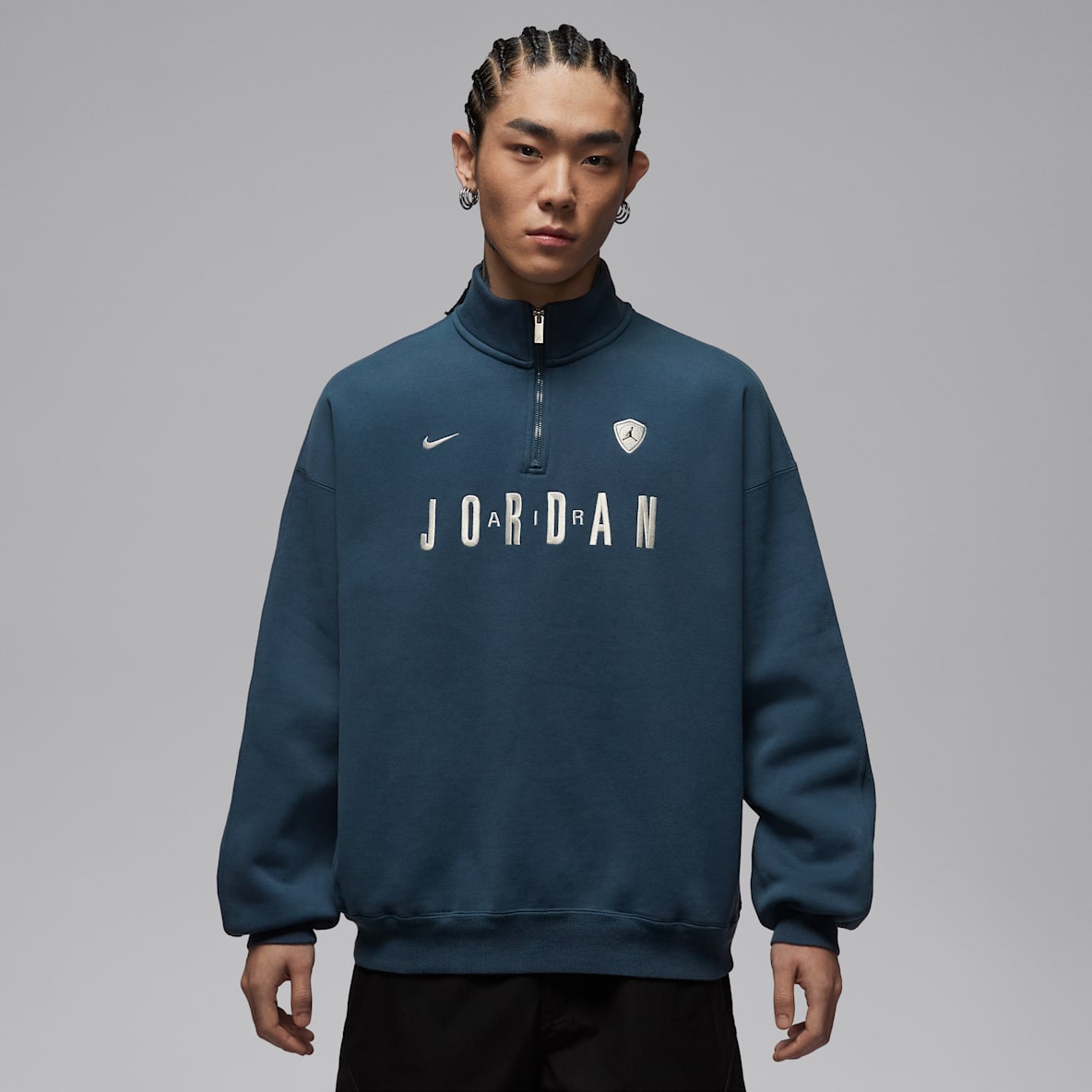 Jordan Flight 男子 1/4 拉链开襟图案加绒运动衫