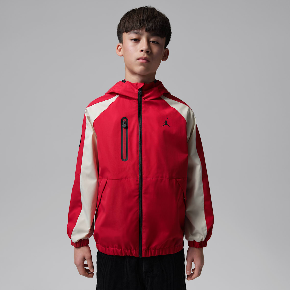 Jordan 大童撞色加绒里料拼接户外夹克