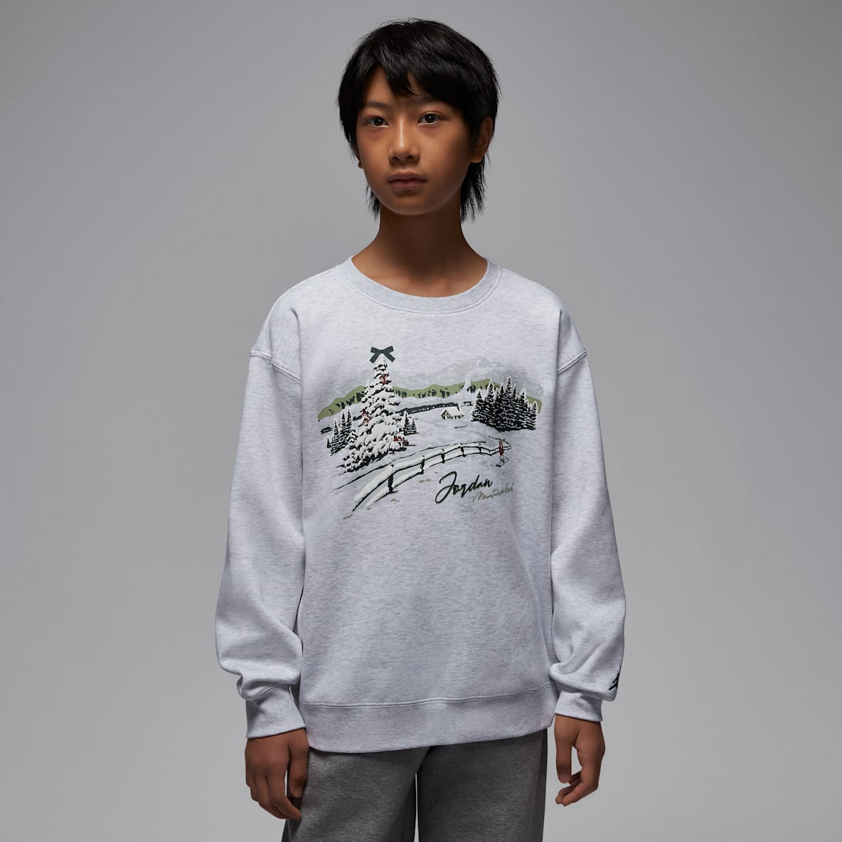 Jordan Resort 圣诞系列大童加绒圆领上衣