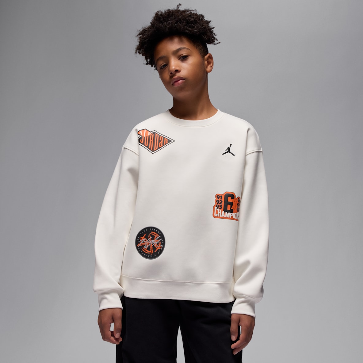 Jordan 大童校园风针织圆领上衣