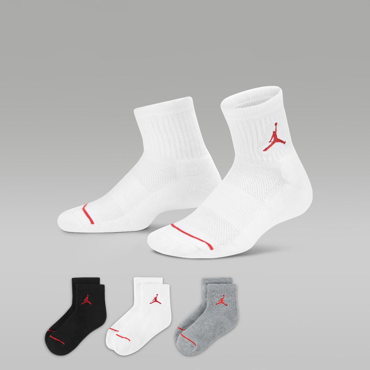 Jordan 大童舒适运动短袜（3 双）