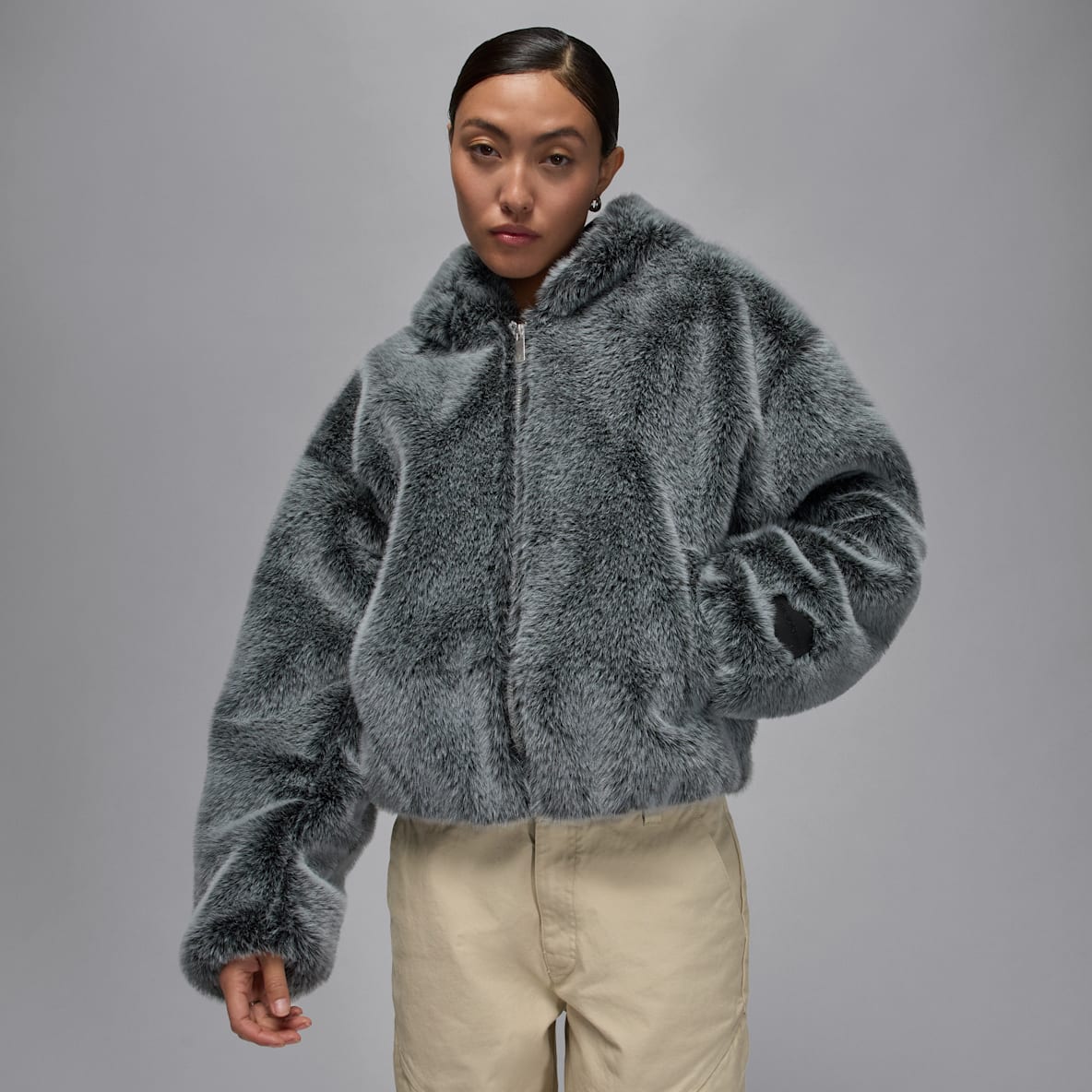 Air Jordan 女子人造毛皮连帽夹克