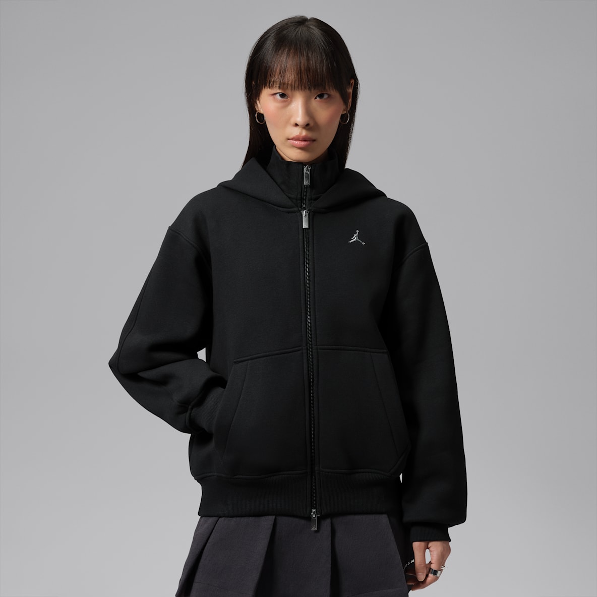 Jordan Brooklyn 女子加绒全长拉链开襟连帽衫