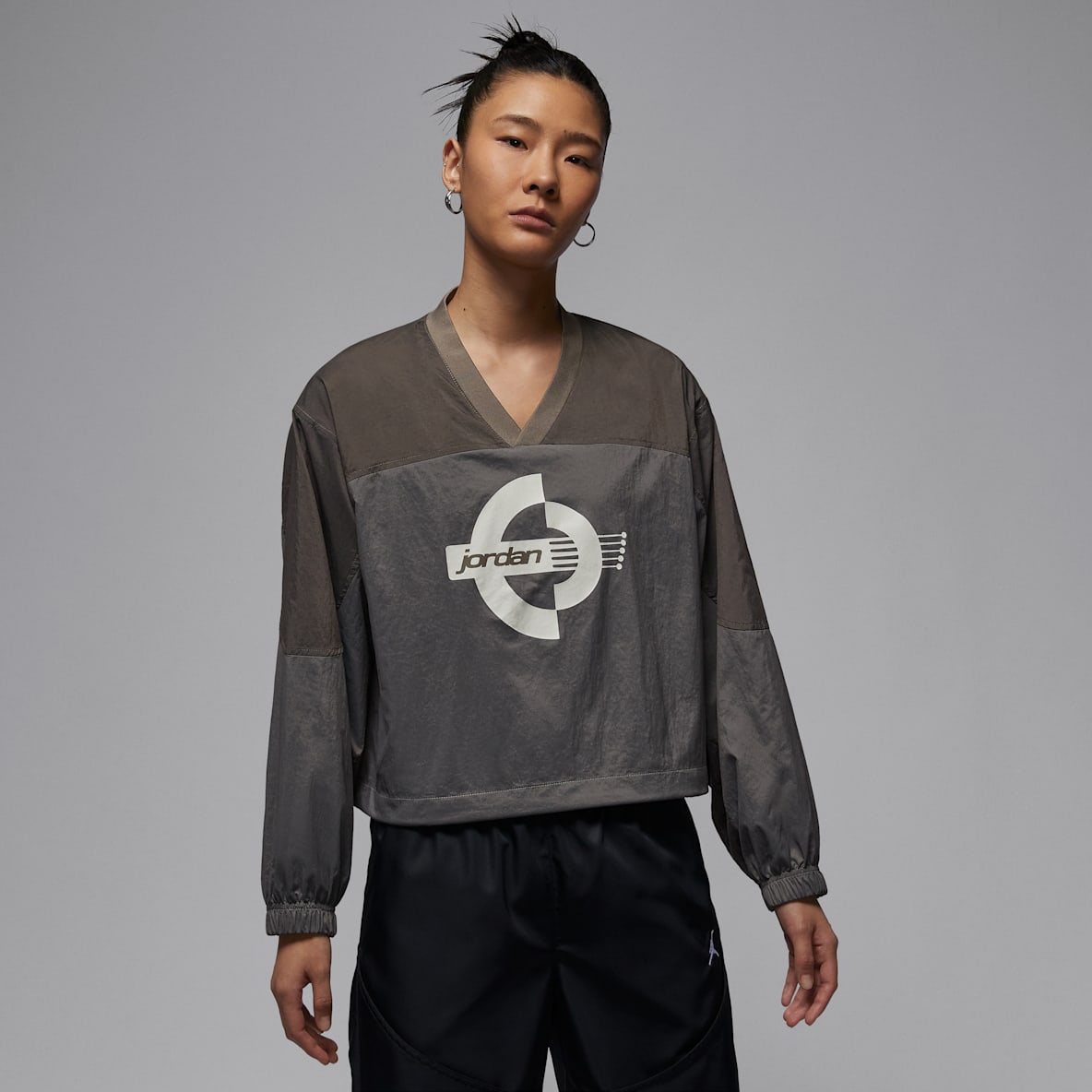 Jordan Brooklyn 女子梭织长袖印花套头上衣