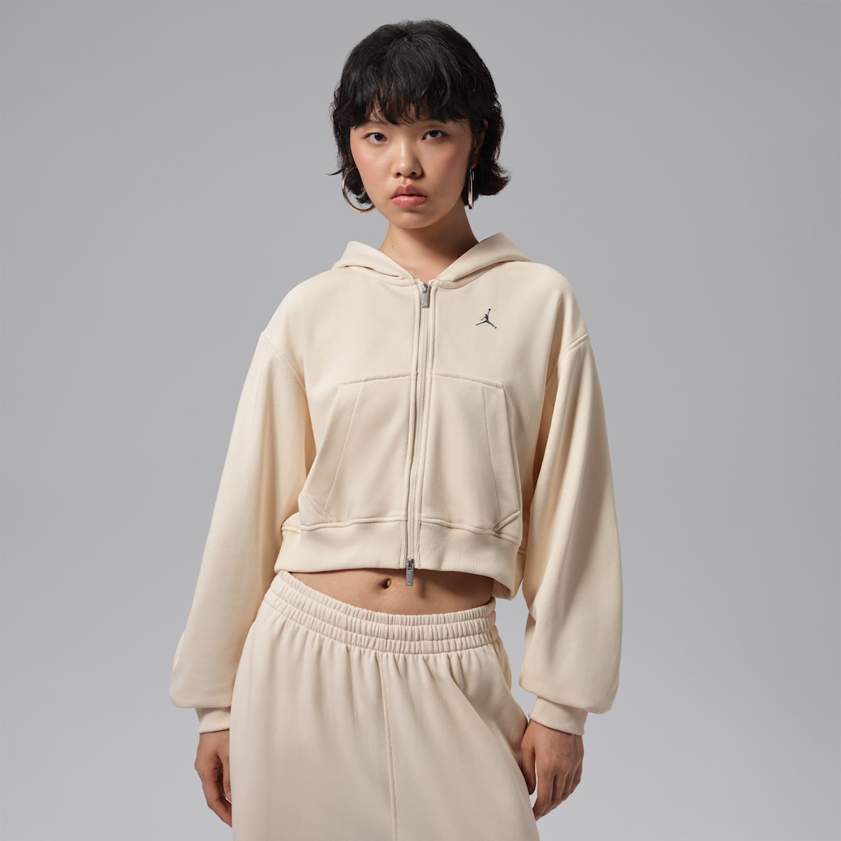 Jordan Brooklyn 女子短款全长拉链开襟连帽衫