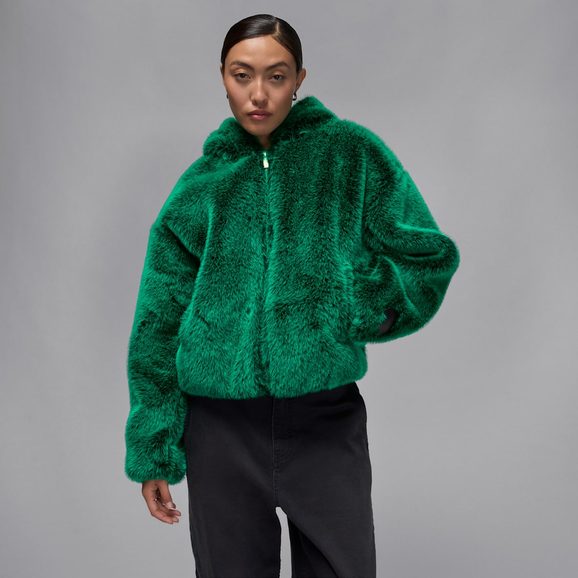 Air Jordan 女子人造毛皮连帽夹克