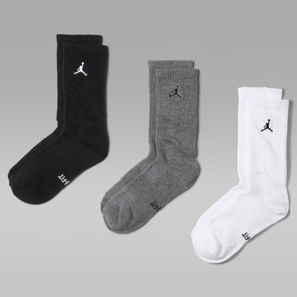 Jordan 大童舒适速干中筒运动袜(3 双)