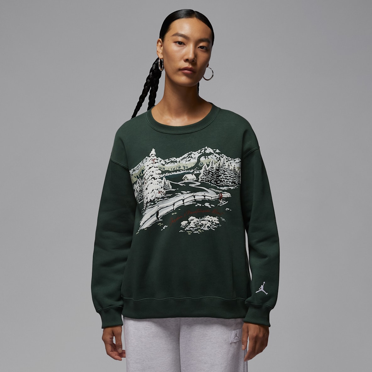 Jordan Brooklyn Fleece 圣诞系列女子加绒圆领运动衫