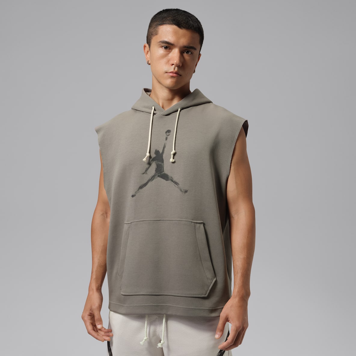Jordan Sport Hoop Fleece 下站东单男子速干无袖套头连帽衫