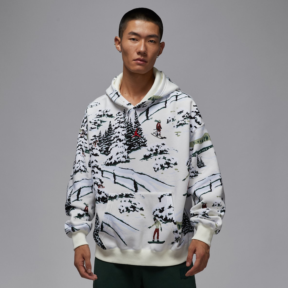 Jordan Brooklyn Fleece 圣诞系列男子加绒套头连帽衫