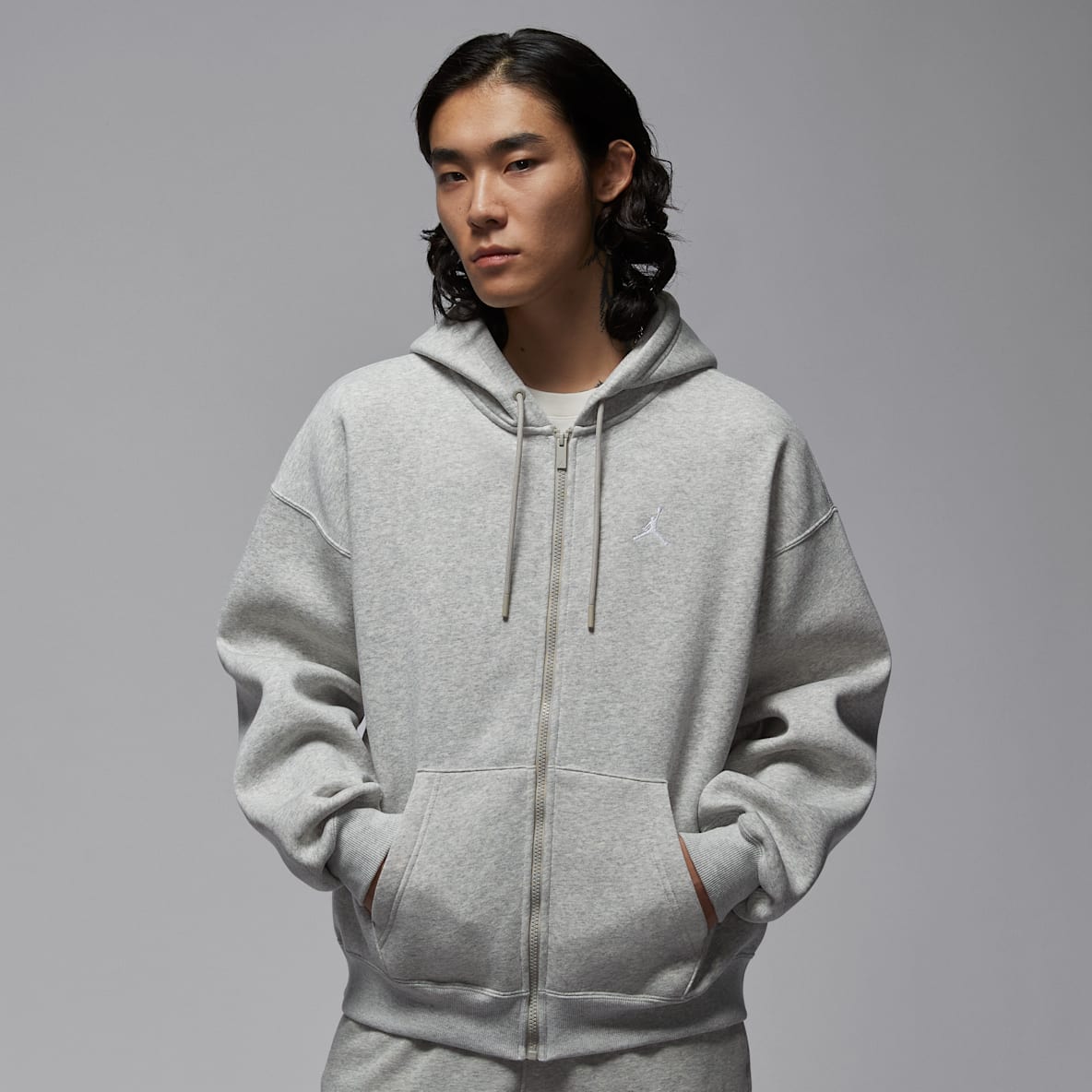 Jordan Brooklyn Fleece 男子 Oversize 风全长拉链开襟加绒连帽衫