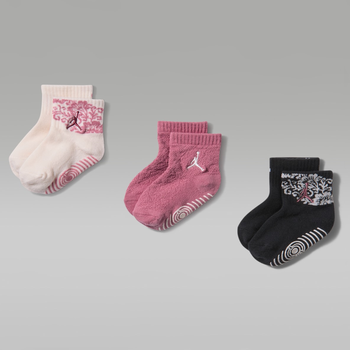 Jordan Floral Lace Quarter 婴童运动短袜（3 双）