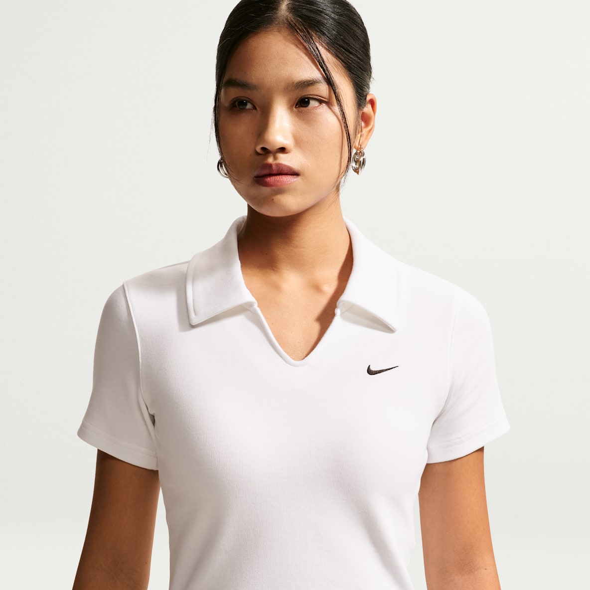 Nike Sportswear  女子紧身短款短袖翻领T恤