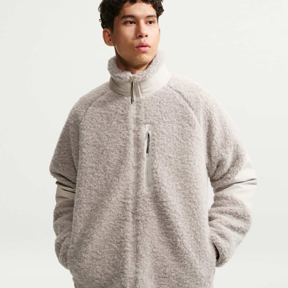 Nike Tech 男子宽松仿羊羔绒全长拉链开襟夹克