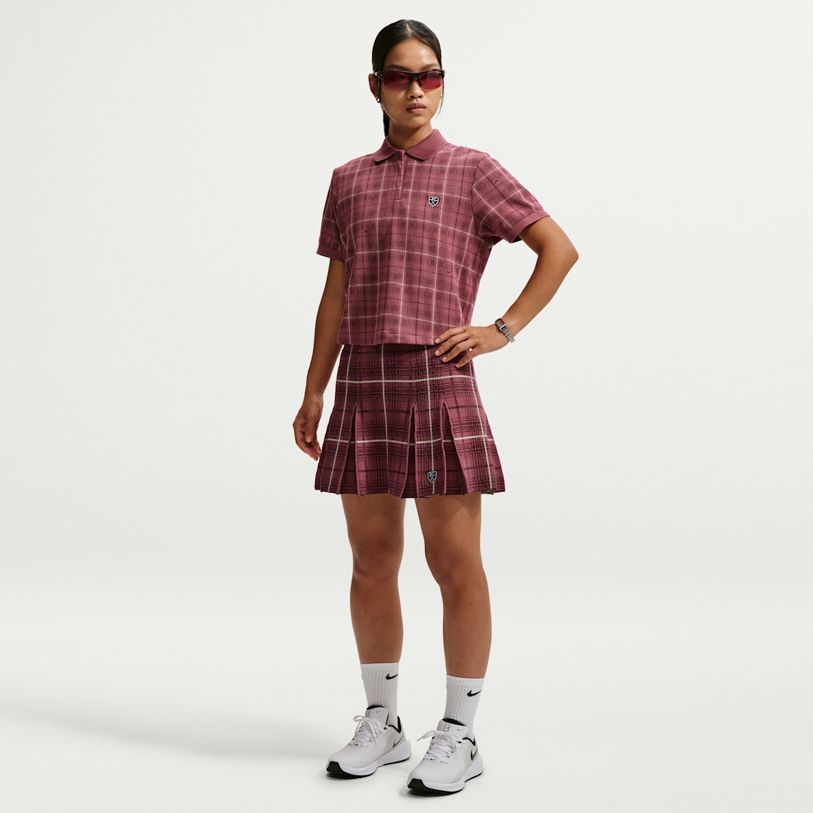 Nike Fairway Fresh 女子格纹高尔夫针织半身裙