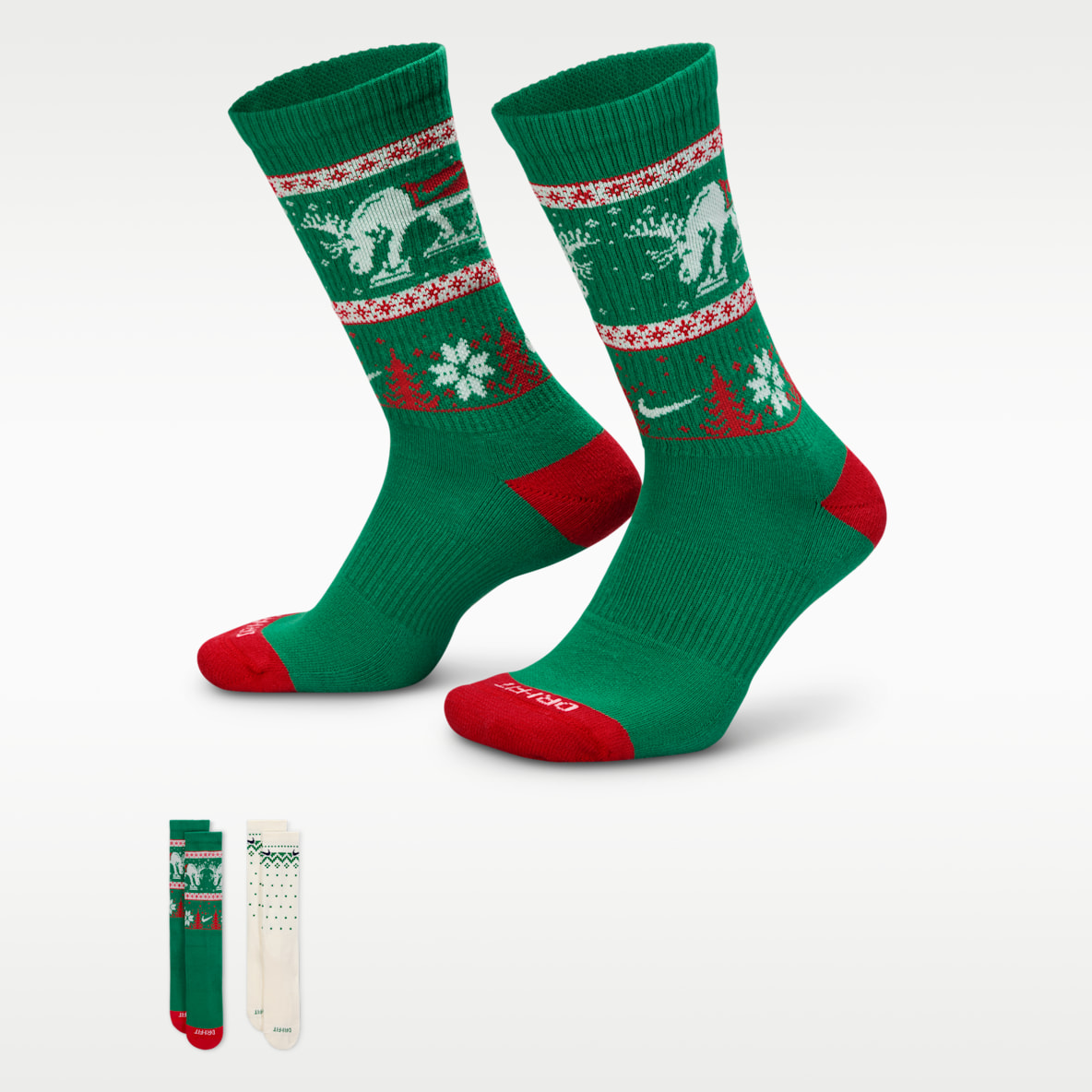 Nike Everyday Plus 冬季款舒适速干中筒运动袜（2 双）