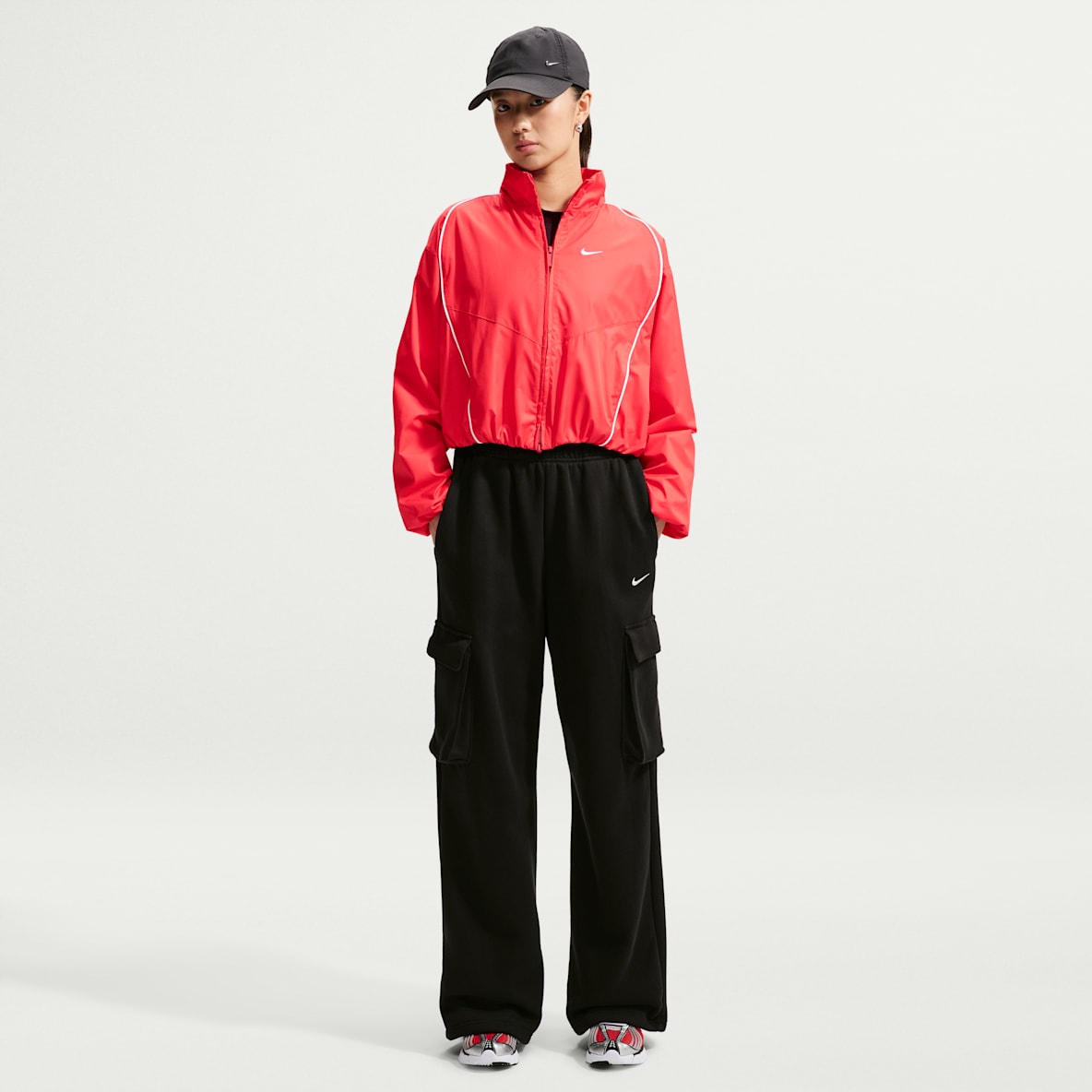 Nike Studio Fleece Medium Weight 耐克廓系卫衣系列女子 Oversize 风中克重加绒高腰工装长裤