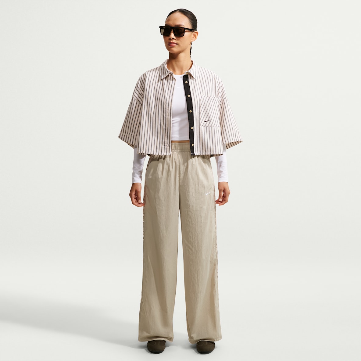 Nike Sportswear 女子宽松中腰蕾丝拼接运动裤