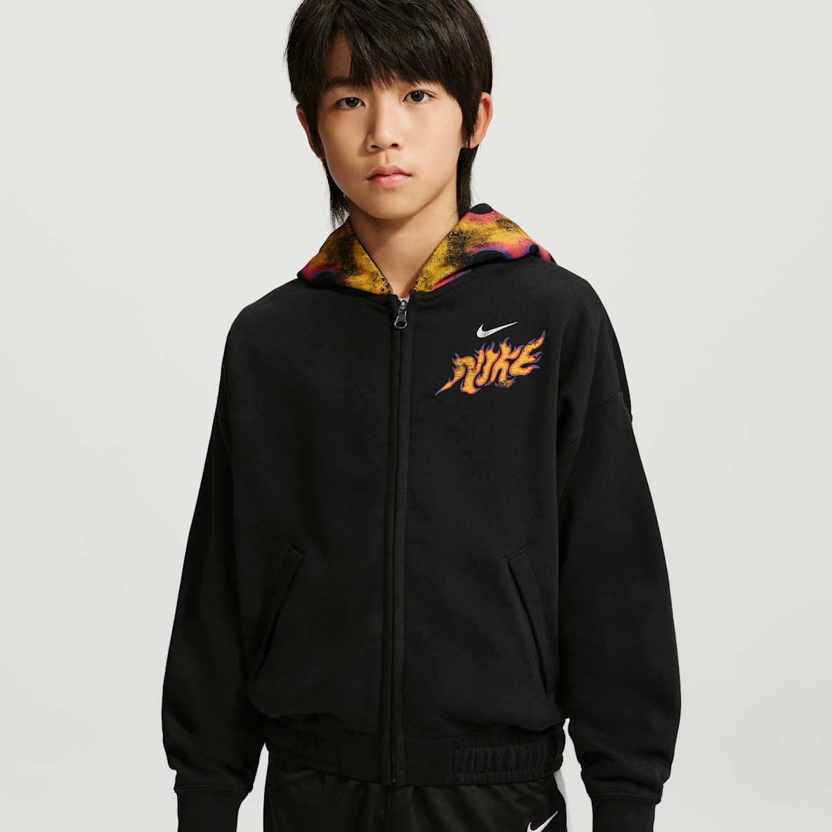 Nike 大童(男孩)全长拉链开襟加绒篮球连帽衫