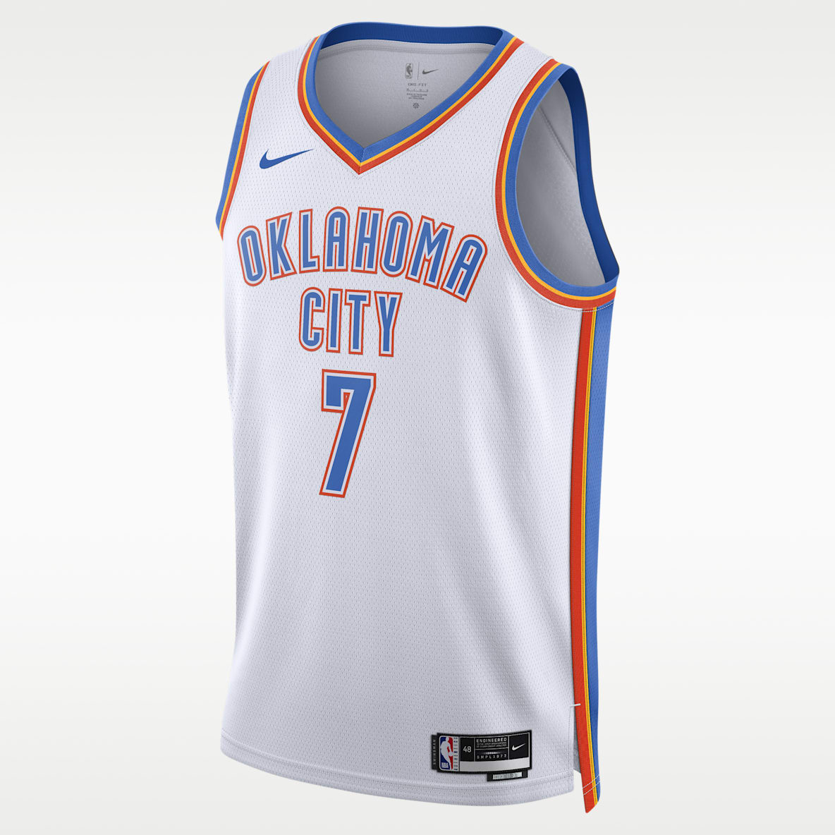 俄克拉荷马城雷霆队切特·霍姆格伦 (Chet Holmgren) Association Edition Nike Dri-FIT NBA Swingman Jersey 男子速干球衣