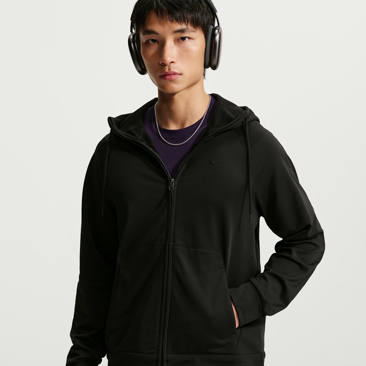Nike Primary NanoKnit Therma-FIT 男子加绒全长拉链开襟连帽衫 