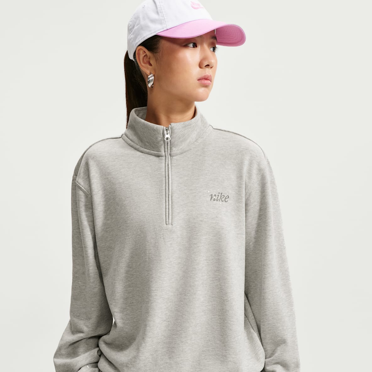 Nike Studio Fleece Medium Weight 女子 1/4 拉链开襟中克重上衣