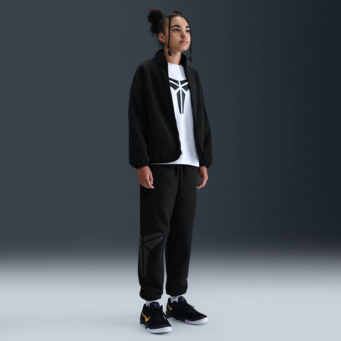 Kobe Kobe 科比大童冬季款仿羊羔绒篮球长裤