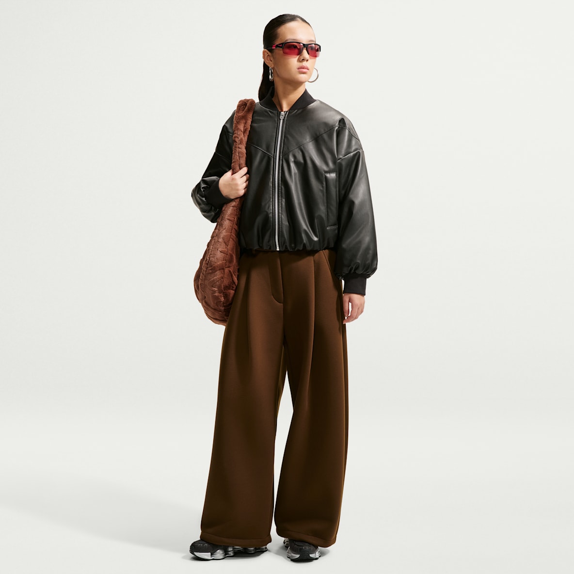 Nike Article Fleece 女子 Oversize 风中腰阔腿长裤