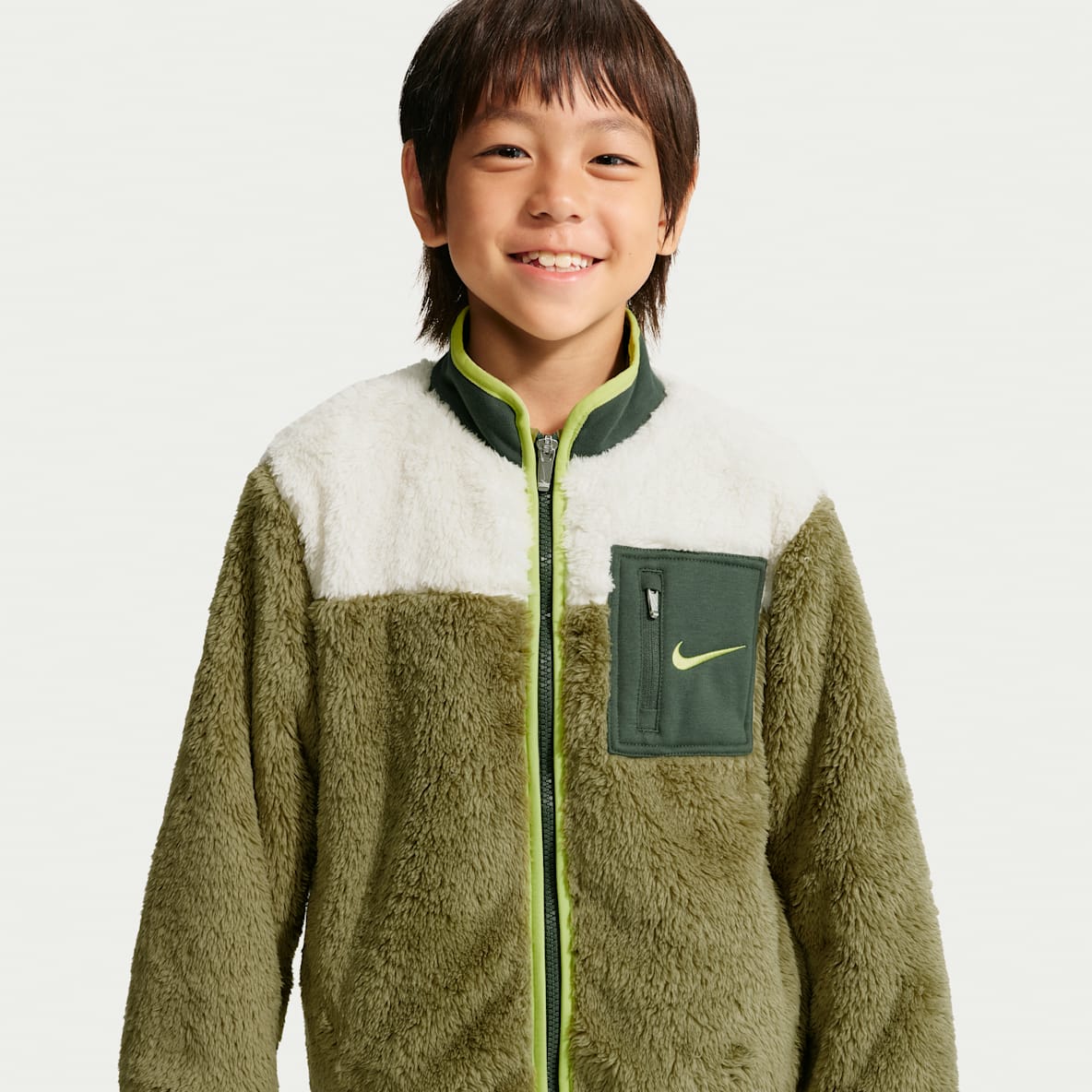 Nike Little Creators 幼童珊瑚绒全长拉链开襟夹克