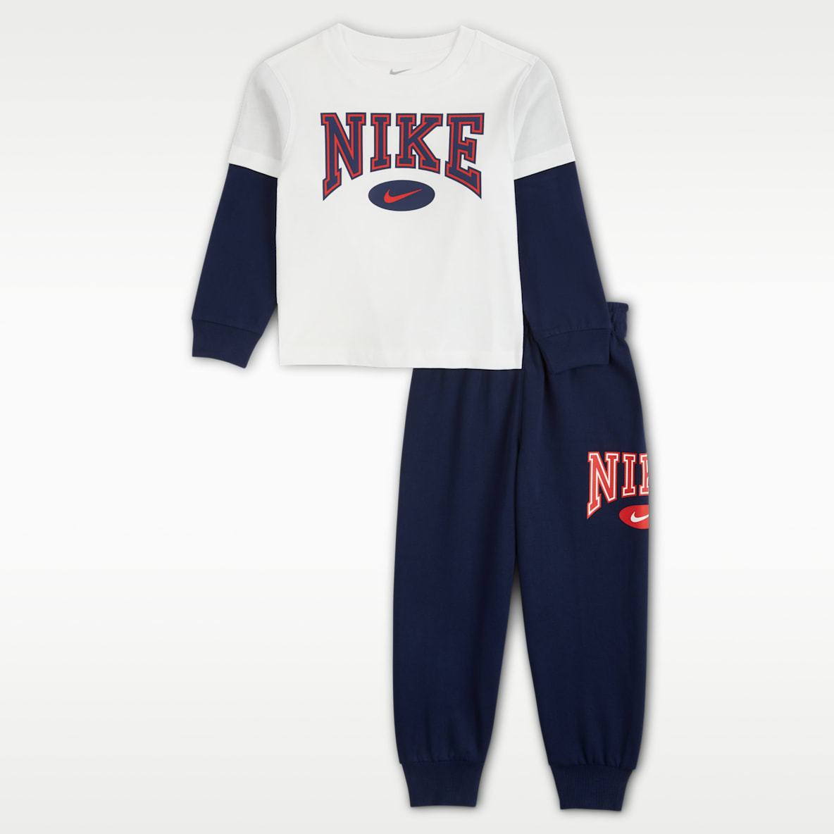 Nike Essentials 幼童长袖T恤和长裤套装