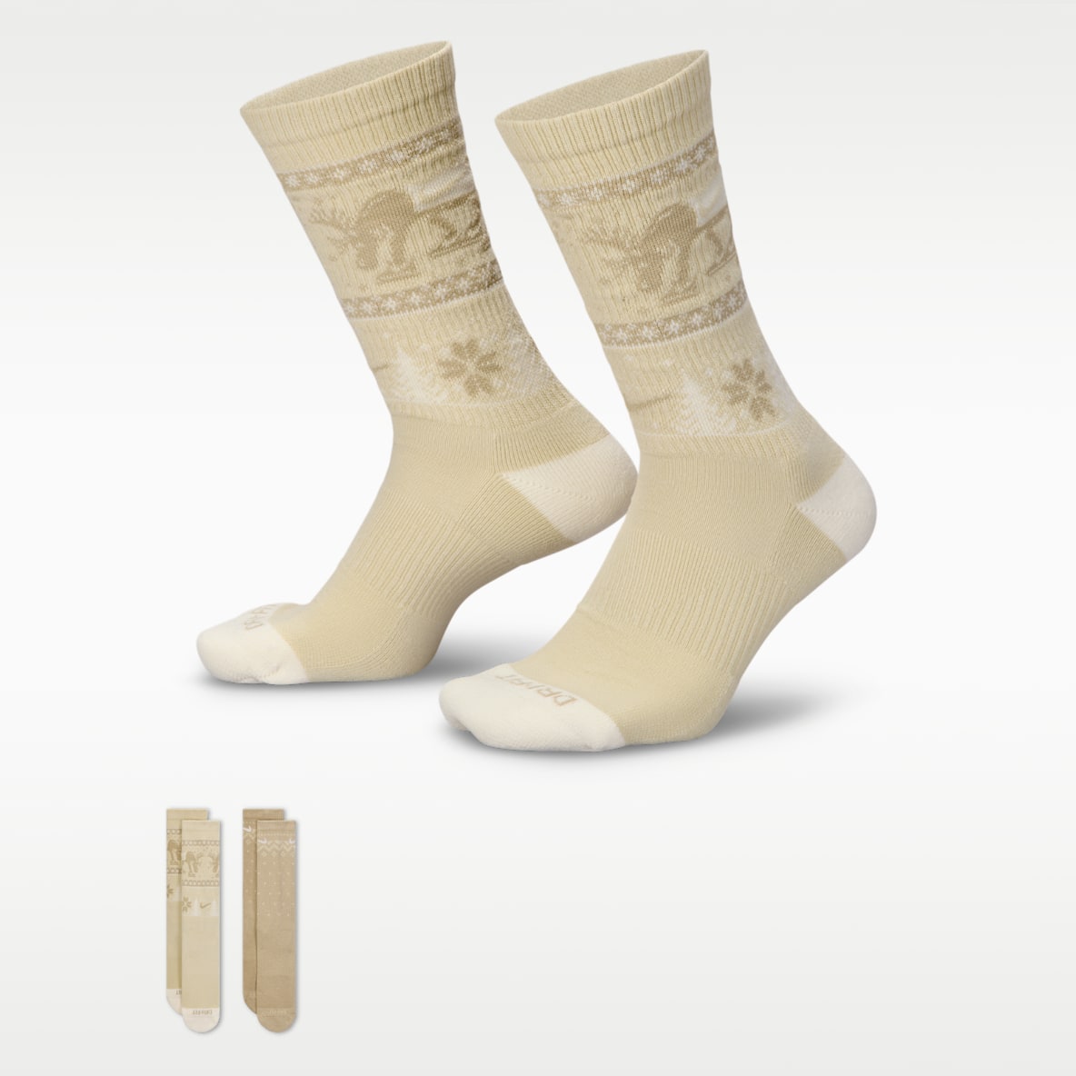 Nike Everyday Plus 冬季款舒适速干中筒运动袜（2 双）